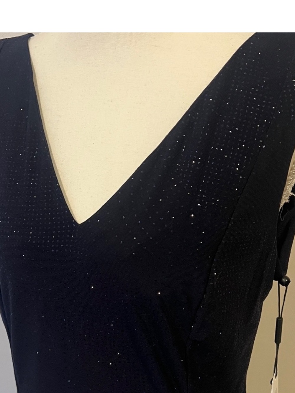 Calvin Klein Navy blue Sleeveless Midi Dress w/Subtle Sparkle, womens size 6 - Picture 5 of 8